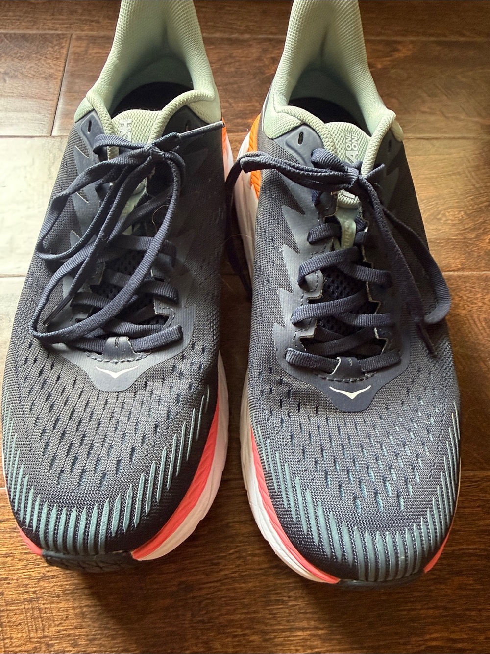 Hoka Women’s Running Shoes - size 10 great condition Navy/Orange - Picture 3 of 4